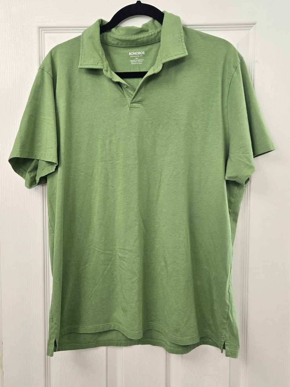 Bonobos Men's XL Green Short Sleeve Pima Cotton Blend Performance Polo Shirt